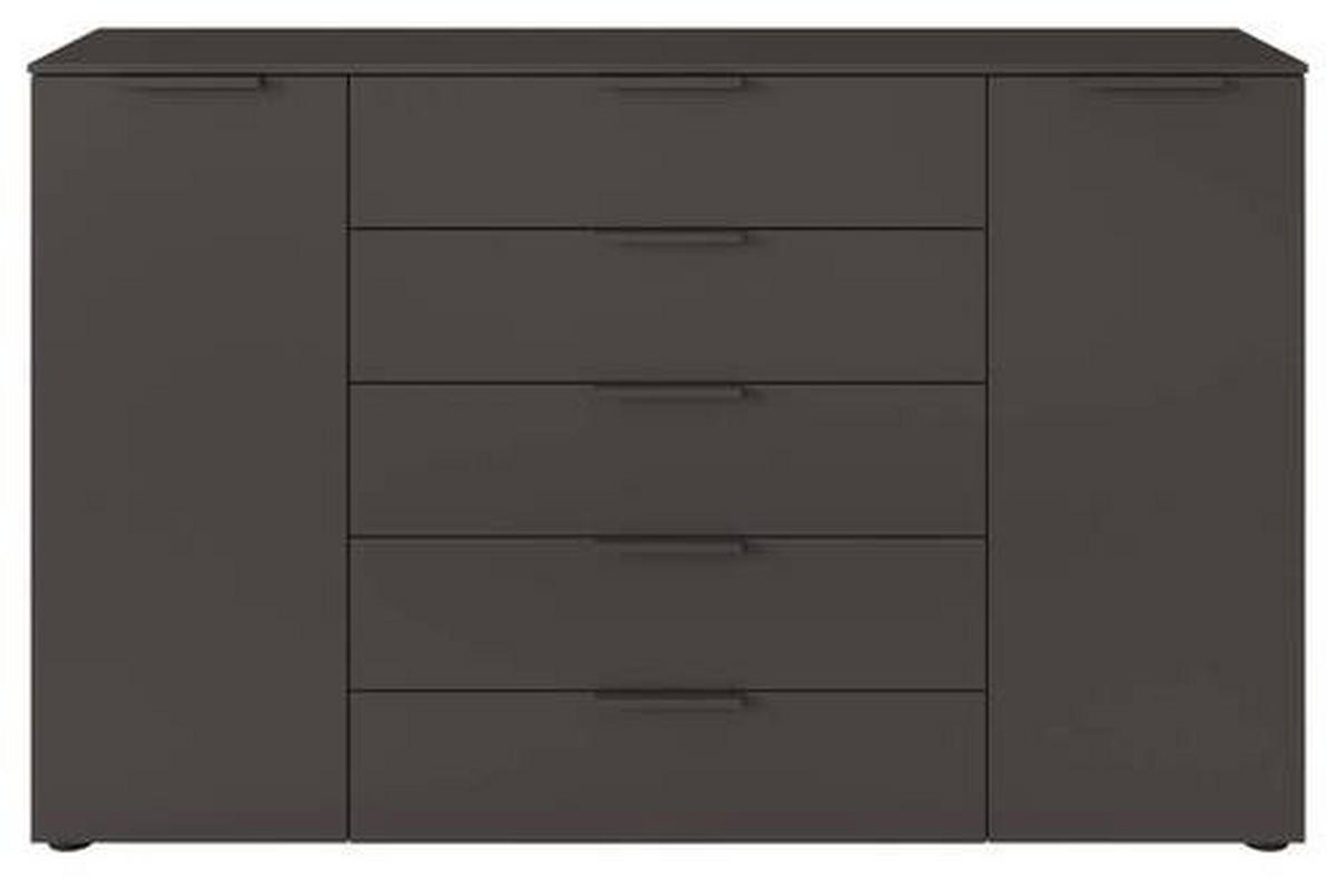 KOMÓD 160/100/42 cm  - grafitszürke/fekete, Modern, műanyag/faalapú anyag (160/100/42cm) - Rauch Möbel