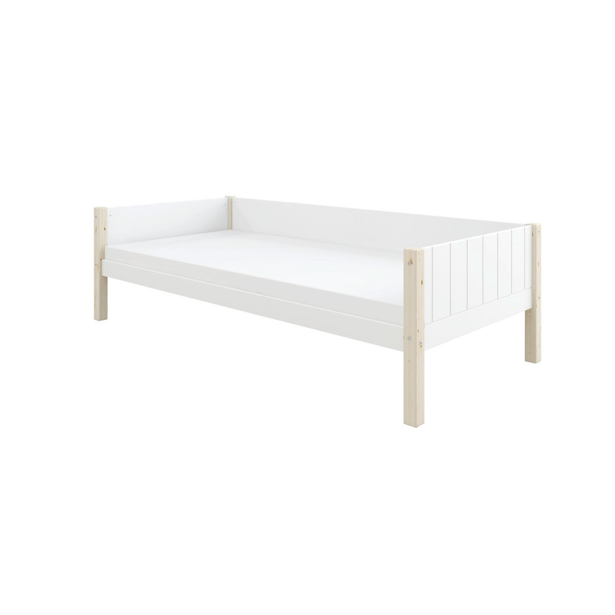 BETT 90/200 cm,  in Weiß, Kieferfarben, Rollrost  - Weiß/Kieferfarben, MODERN, Holz (90/200cm) - Chameo