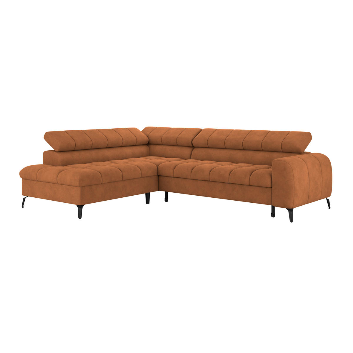 ECKSOFA in Rostfarben  - Rostfarben/Schwarz, Trend, Kunststoff/Textil (203/261cm) - Livetastic