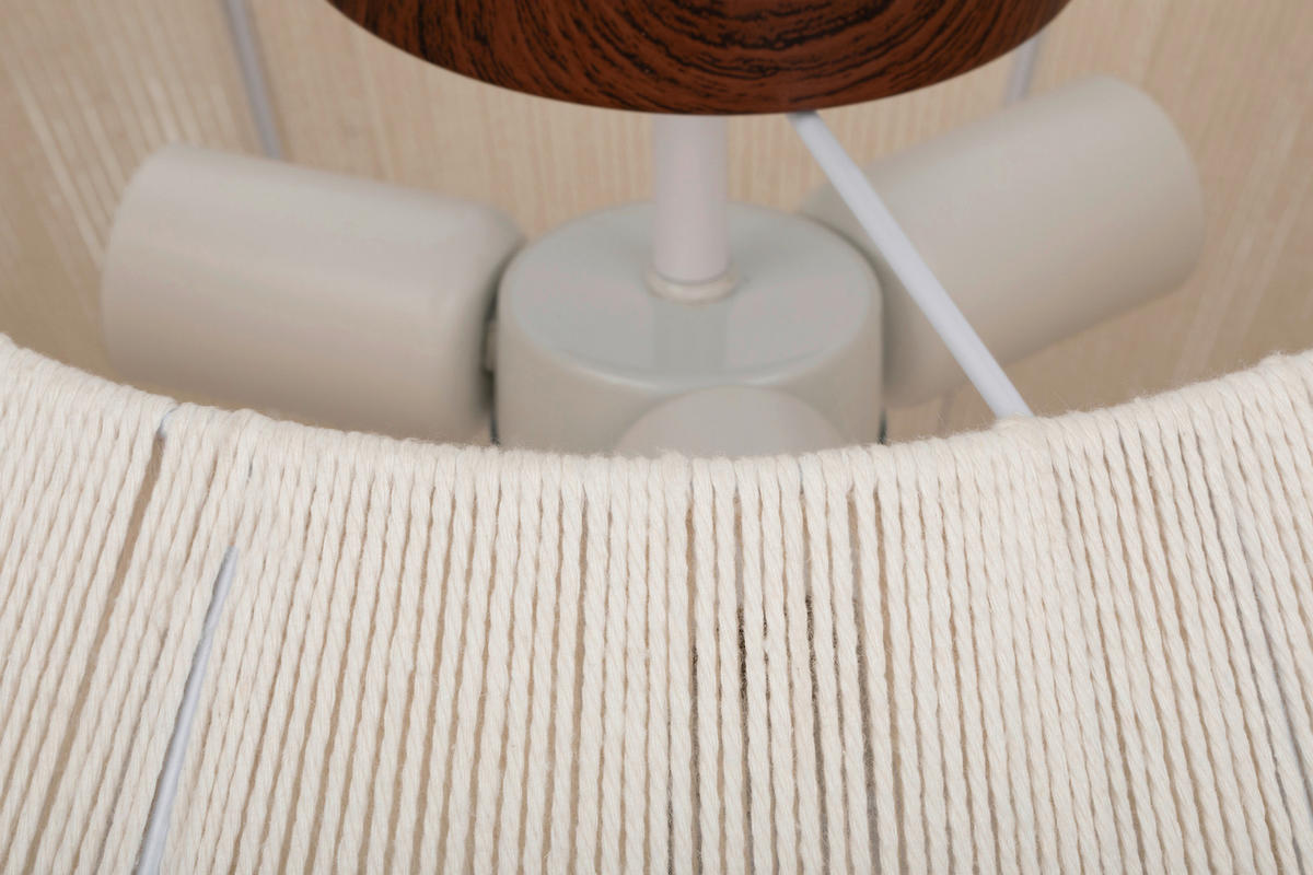 DECKENLEUCHTE  45/25 cm    - Weiß, Design, Textil/Metall (45/25cm) - Collet's Monde