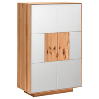 SCHUHSCHRANK Kernbuche massiv Weiß, Buchefarben  - Buchefarben/Weiß, MODERN, Glas/Holz (72/112/37cm) - Linea Natura