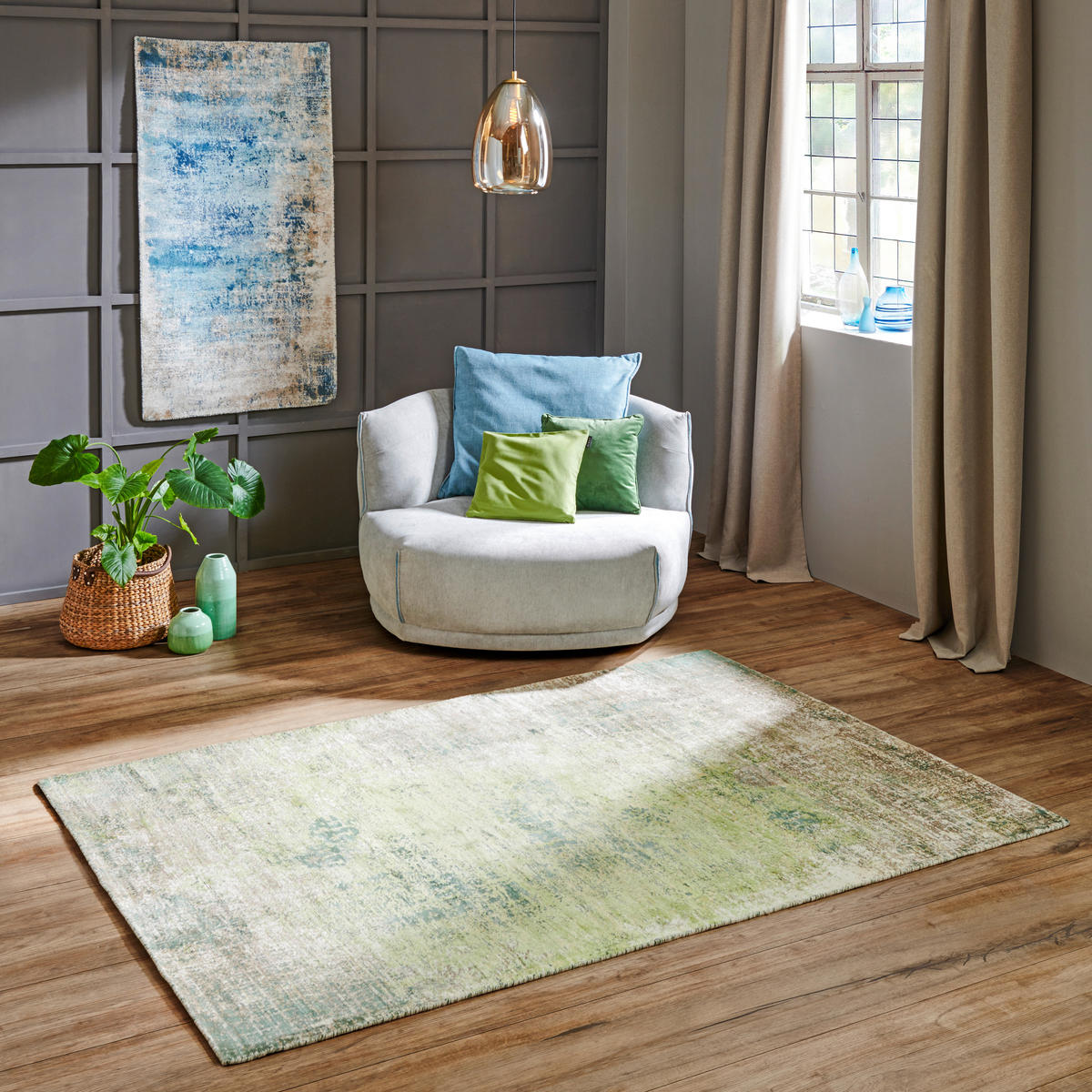 ORIENTTEPPICH 160/230 cm Sky Dancer Grün Grün  - Grün, Trend, Textil (160/230cm) - Cazaris