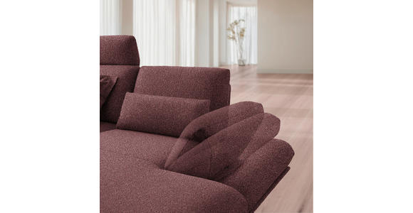 ECKSOFA  in Flachgewebe Bordeaux  234/155 cm  - Bordeaux/Schwarz, Design, Textil/Metall (234/155cm) - Dieter Knoll