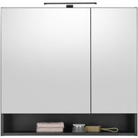SPIEGELSCHRANK 80/75/22 cm  - Schwarz, KONVENTIONELL, Glas/Holzwerkstoff (80/75/22cm) - Xora