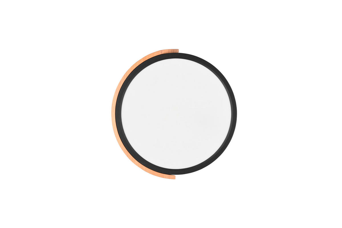 LED-DECKENLEUCHTE  31,5/3,5 cm    - Schwarz/Braun, Basics, Holz/Kunststoff (31,5/3,5cm)