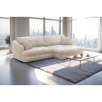 ECKSOFA in Cord Creme  - Creme/Schwarz, Design, Kunststoff/Textil (284/161cm) - Livetastic