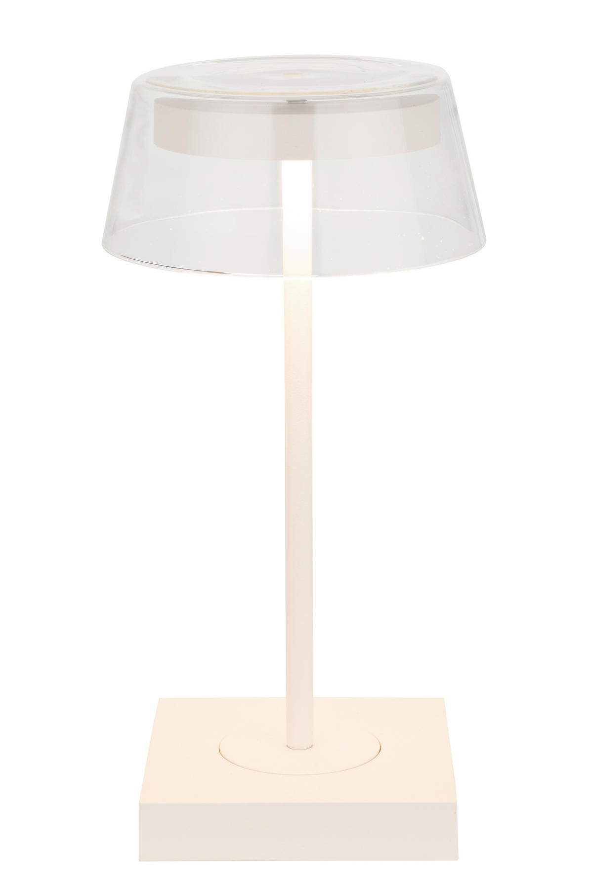 AKKU-TISCHLEUCHTE - Weiss, Design, Glas/Metall (13,7/27cm) - Dieter Knoll
