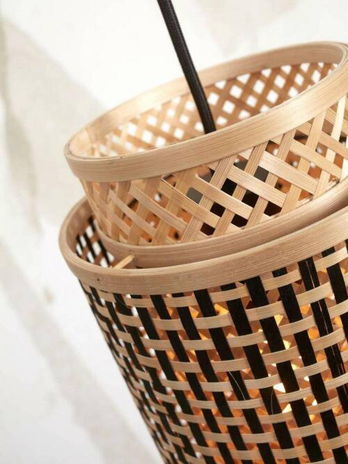 HÄNGLAMPA GOOD&MOJO  18/25 cm  - svart/naturfärgad, Trend, trä (18/25cm) - Good & Mojo