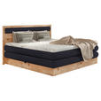BOXSPRINGBETT 180/200 cm  in Eichefarben, Dunkelblau  - Eichefarben/Schwarz, KONVENTIONELL, Holz/Holzwerkstoff (180/200cm) - Valnatura
