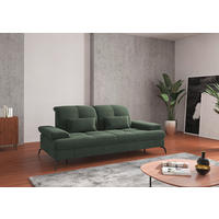 3-SITZER-SOFA in Flachgewebe Grün  - Schwarz/Grün, Konventionell, Textil/Metall (212/90/122cm) - Sit & More