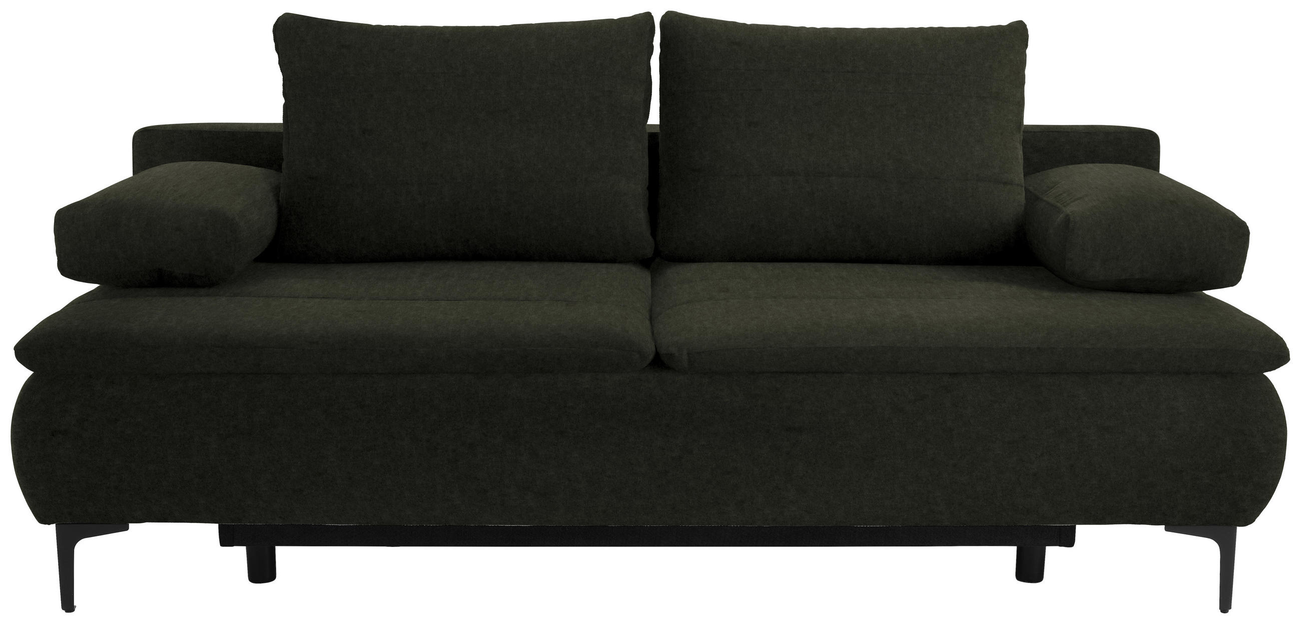 BOXSPRINGSOFA in Flachgewebe Dunkelgrün  - Dunkelgrün, KONVENTIONELL, Textil/Metall (204/93/100cm) - Novel