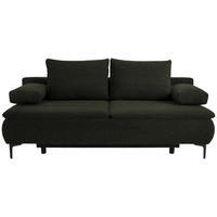 BOXSPRINGSOFA in Flachgewebe Dunkelgrün  - Dunkelgrün, Konventionell, Textil/Metall (204/93/100cm) - Novel
