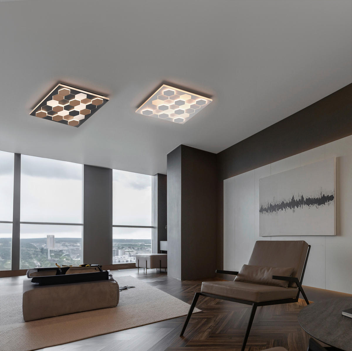 LED-DECKENLEUCHTE Cifavo   - Weiß, Design, Metall (55/55/7,5cm) - Cinque