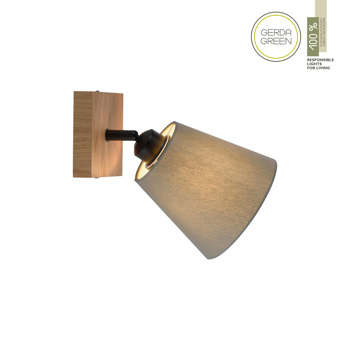 WANDLEUCHTE 24/24/25,5 cm   - Natur, Holz/Metall (24/24/25,5cm)