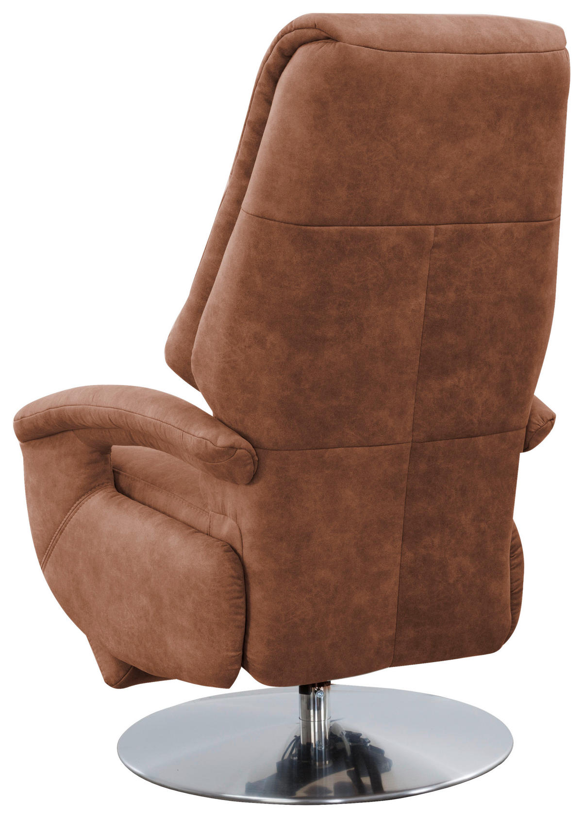 RELAXSESSEL  in Mikrofaser Cognac  - Chromfarben/Cognac, Konventionell, Textil/Metall (74/111/77cm) - Sit & More