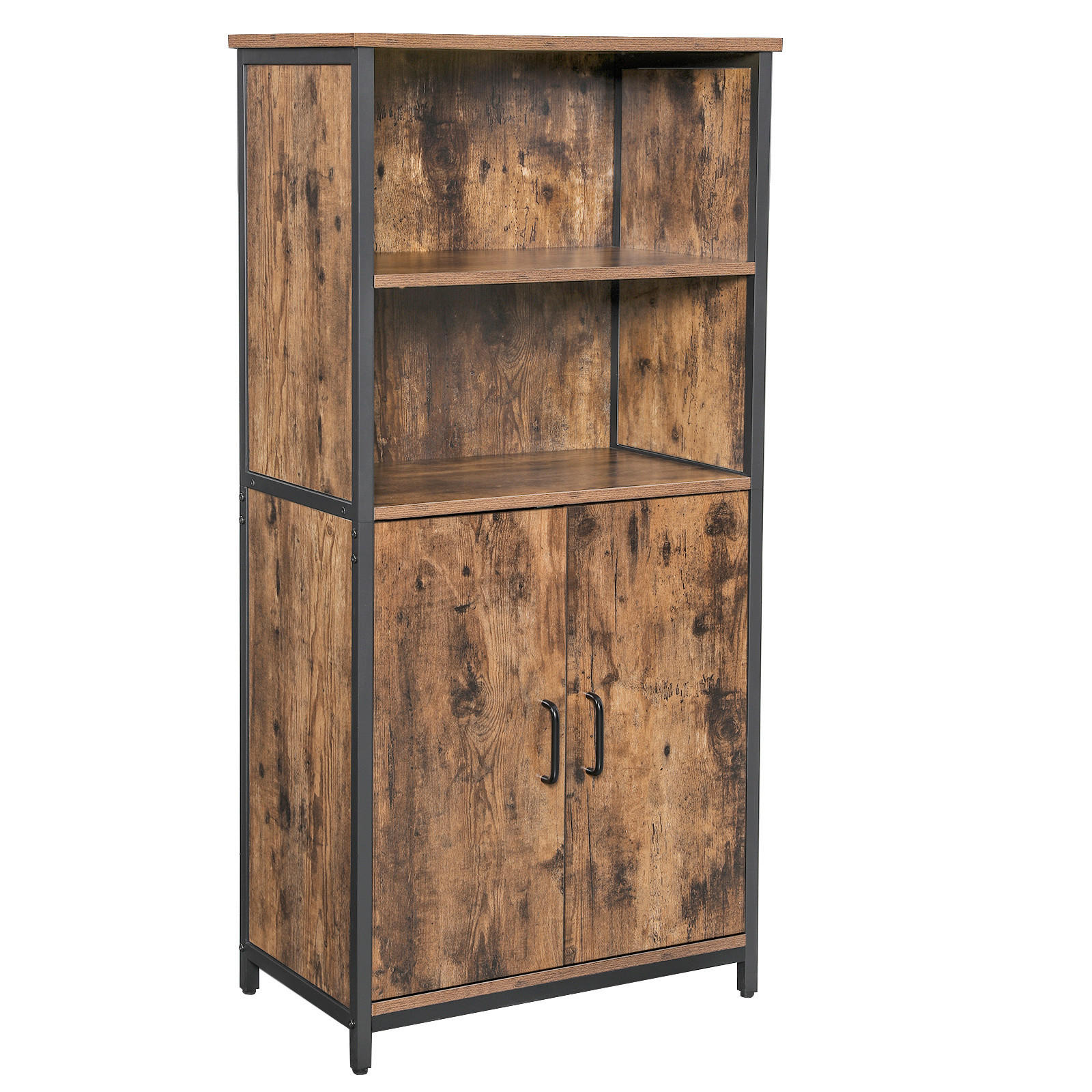 Highboard B: 60 cm Braun/Schwarz