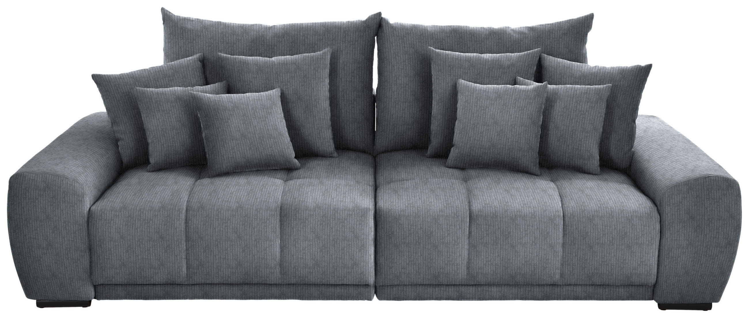 BIGSOFA Feincord Dunkelgrau  - Dunkelgrau/Schwarz, KONVENTIONELL, Holz/Textil (280/67/120cm) - Carryhome
