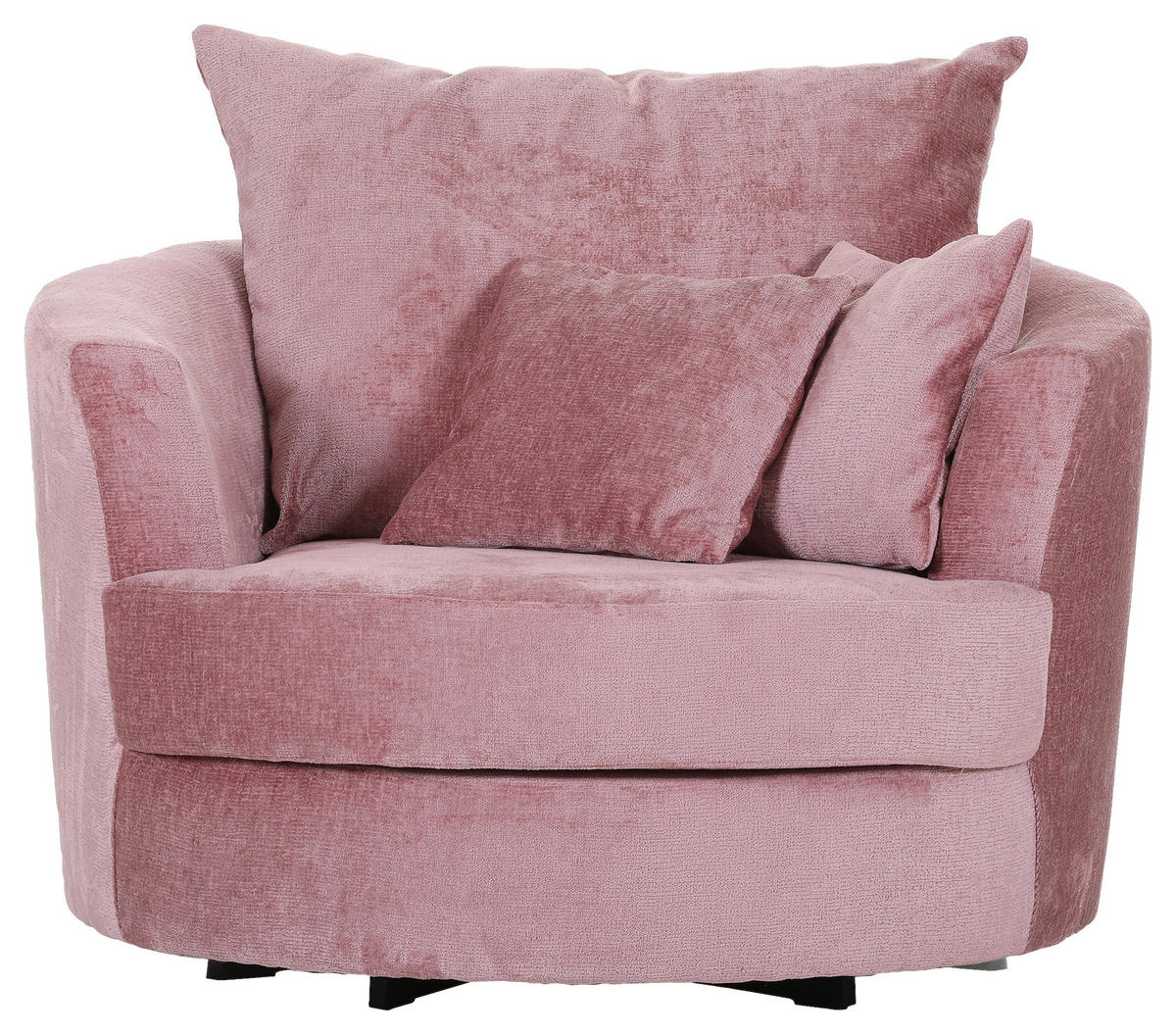 SESSEL in Chenille Altrosa  - Schwarz/Altrosa, Konventionell, Textil/Metall (115/72/115cm) - Carryhome