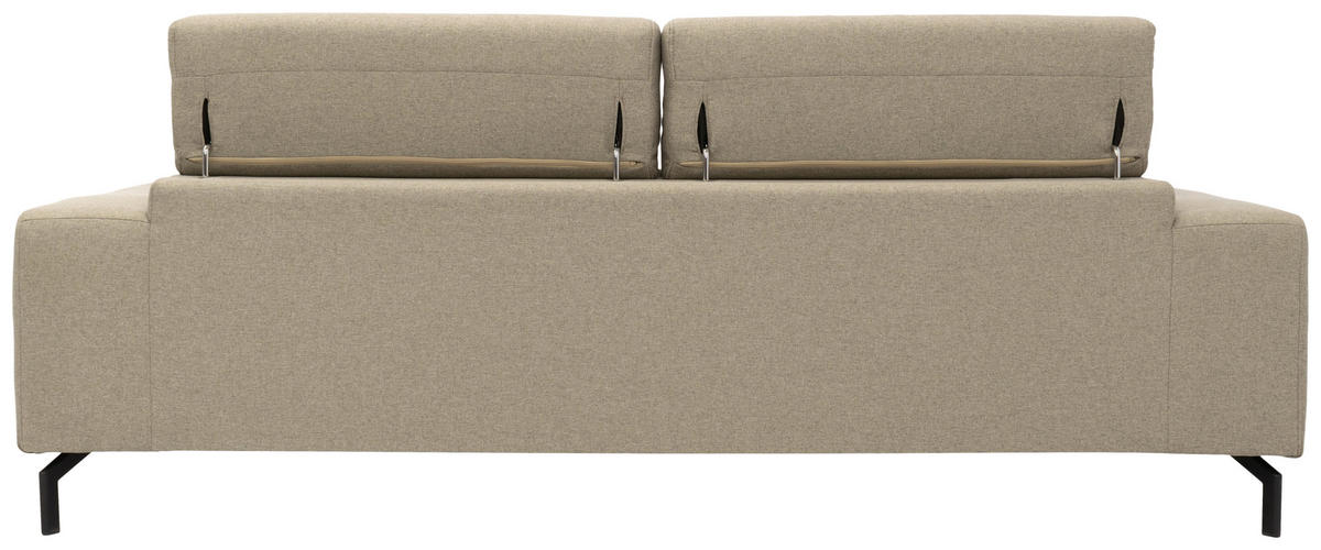 3-SITZER-SOFA in Webstoff Schlammfarben  - Schlammfarben/Schwarz, Design, Textil/Metall (238/79/104cm) - MID.YOU