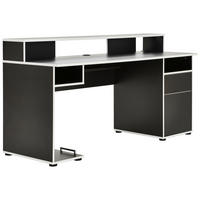 GAMINGTISCH 170/65/92 cm  in Schwarz, Weiss  - Weiss/Schwarz, Modern, Holzwerkstoff (170/65/92cm) - Novel