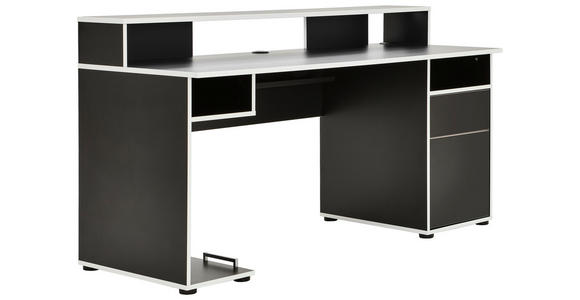 GAMINGTISCH Schwarz, Weiß  - Schwarz/Weiß, MODERN, Holzwerkstoff (170/65/92cm) - Novel