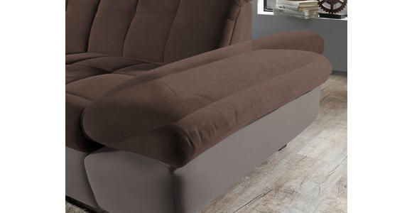 ECKSOFA in Mikrofaser Hellbraun  - Hellbraun/Schwarz, Design, Textil/Metall (341/204cm) - Xora