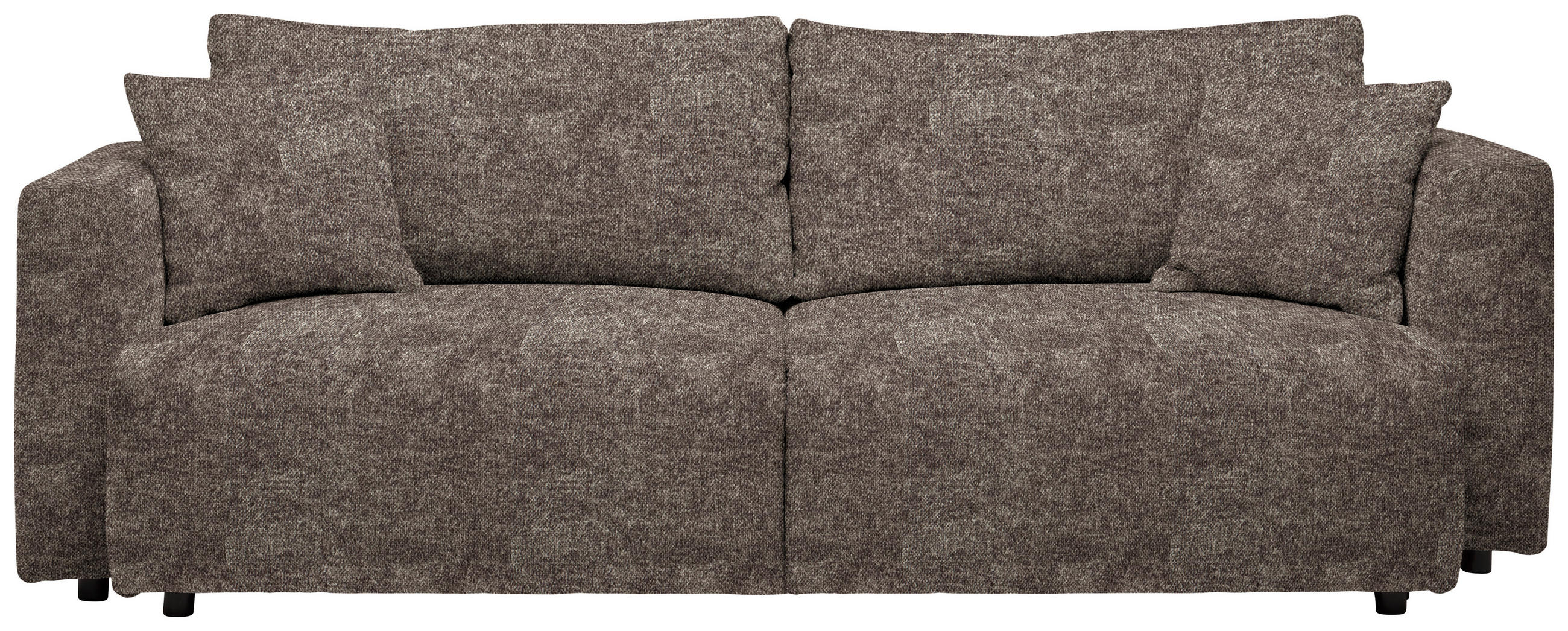 SCHLAFSOFA  mit Stoffauswahl, Schlafen auf Sitzhöhe, Rücken echt Velours Graubraun  - Graubraun/Schwarz, Design, Kunststoff/Textil (250/92/105cm) - Carryhome