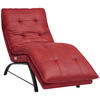 RELAXLIEGE mit Funktion Echtleder Rot  - Rot/Schwarz, Design, Leder/Metall (75/110/190cm) - Chilliano