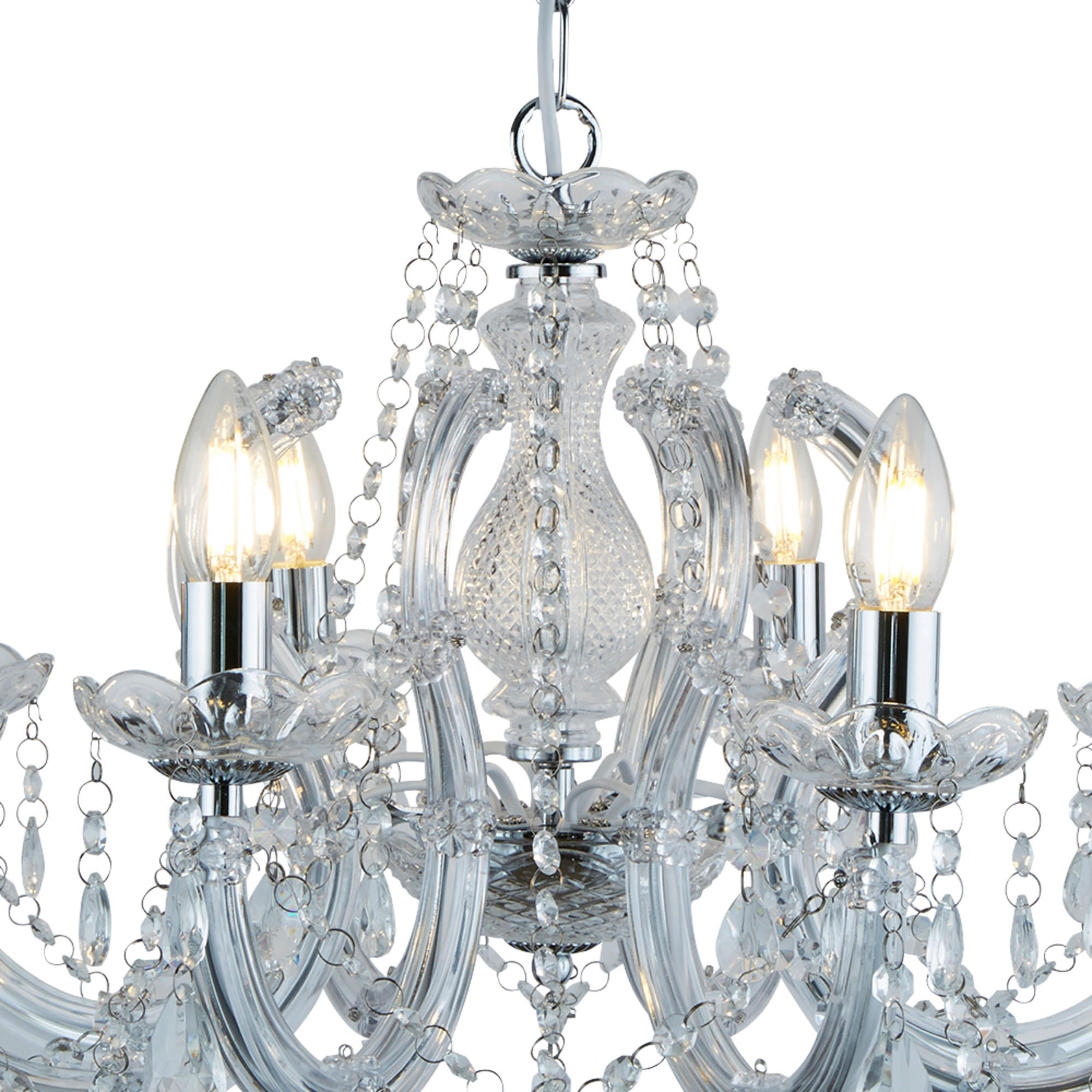 HÄNGLAMPA I KRISTALL Marie Therese 61/100 cm  - kromfärg, Klassisk, metall/glas (61/100cm)