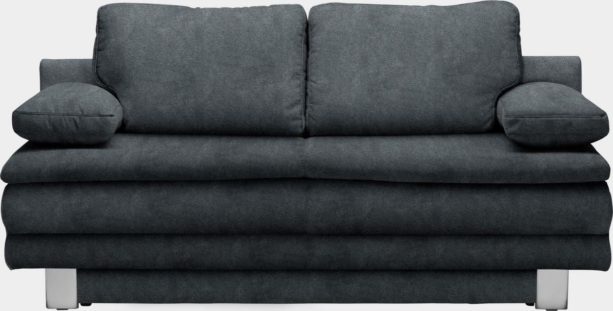 SCHLAFSOFA Webstoff Anthrazit  - Chromfarben/Anthrazit, Design, Textil/Metall (194/96/86cm) - Novel