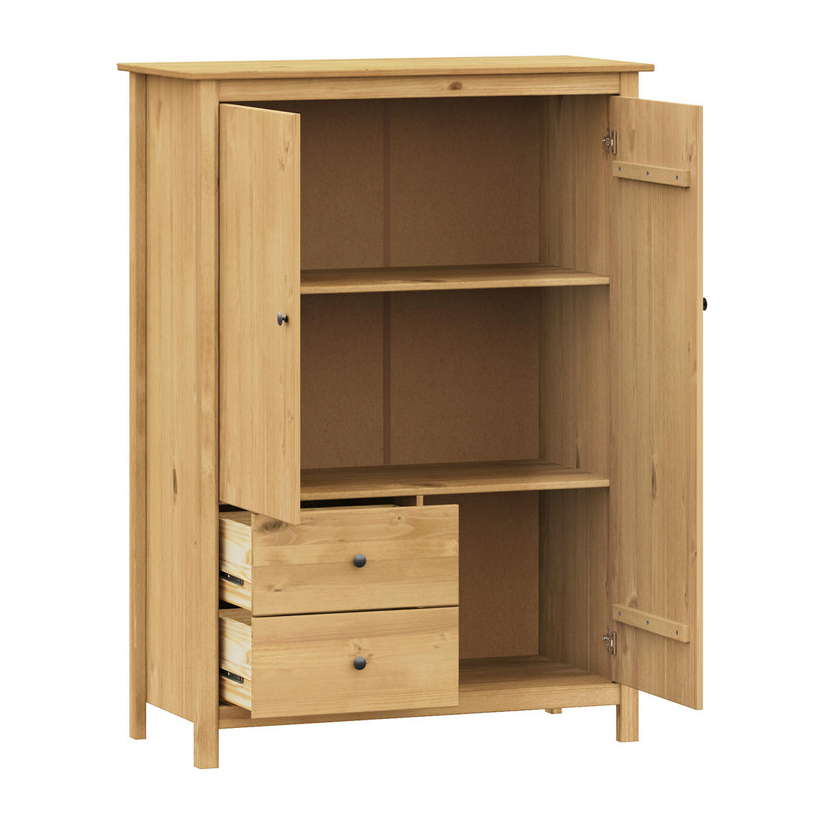 KOMMODE , 99/137/45 cm, 2 Schublade(n)  - Messingfarben/Naturfarben, Basics, Holz/Metall (99/137/45cm) - Livetastic