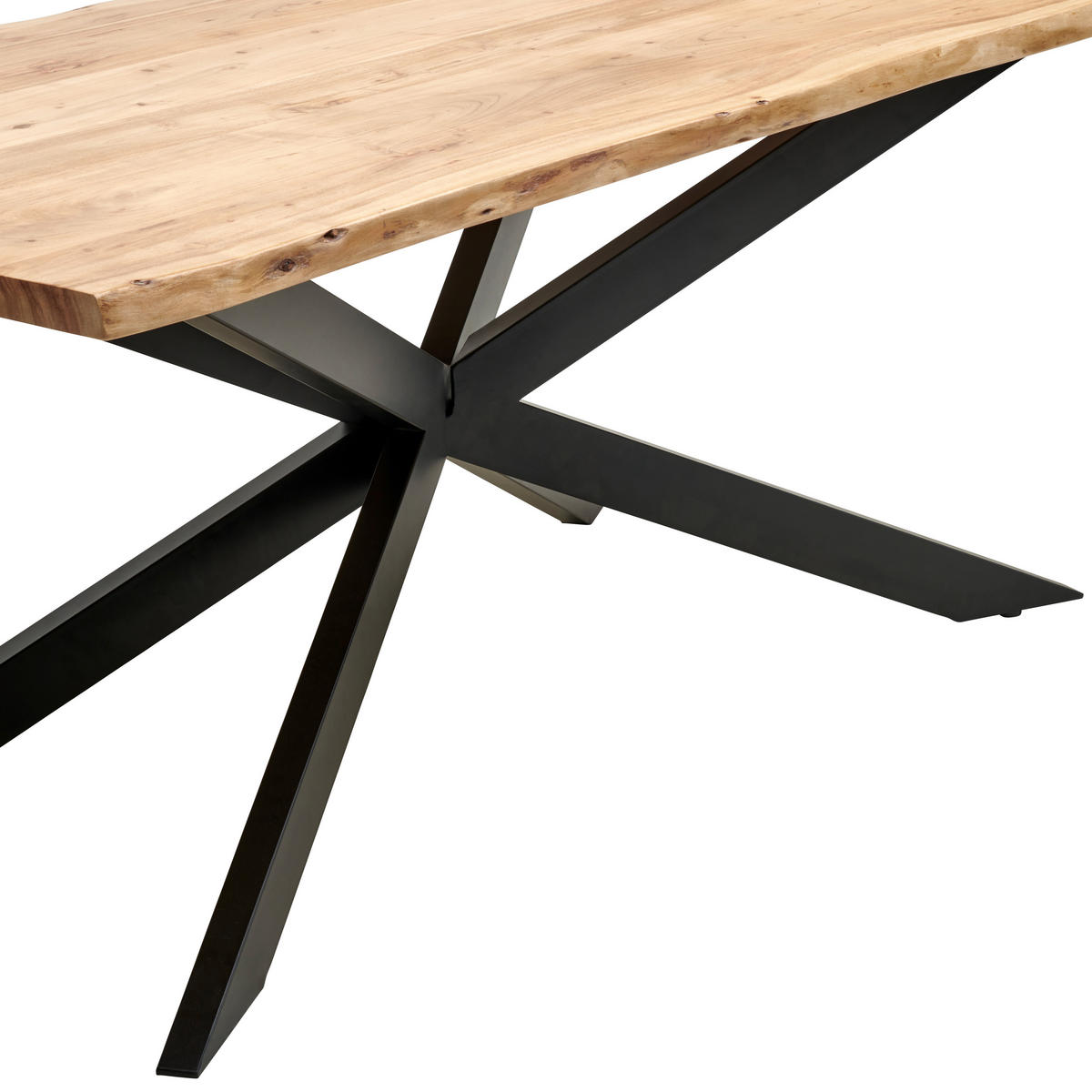 ESSTISCH in Holz, Metall   - Schwarz/Naturfarben, Natur, Holz/Metall (180/78/90cm) - Livetastic