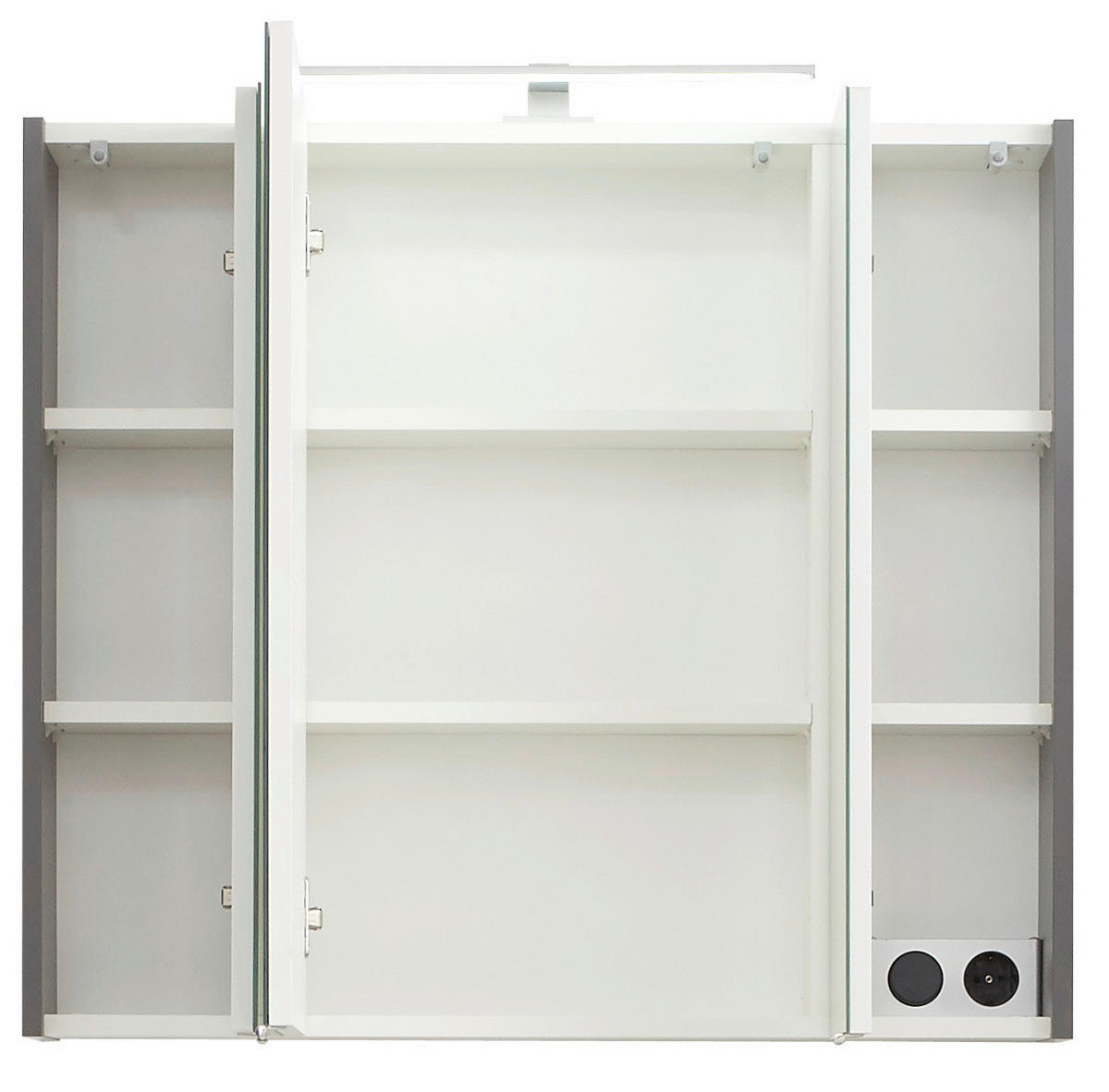 SPIEGELSCHRANK 80/70/16 cm  - Chromfarben/Dunkelgrau, Basics, Glas/Holzwerkstoff (80/70/16cm) - Pelipal