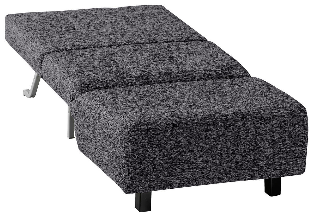SCHLAFSESSEL Flachgewebe Grau    - Schwarz/Grau, Design, Textil/Metall (85/92/102cm) - Novel