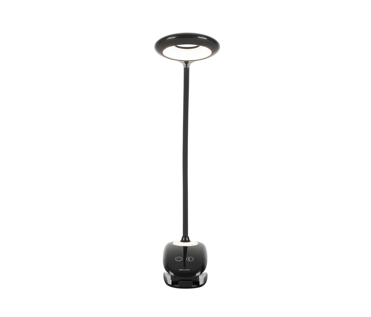LED LAMPA SO ŠTIPCOM, dotykový stmievač, 42/11/12 cm - čierna, Basics, plast (42/11/12cm) - Boxxx
