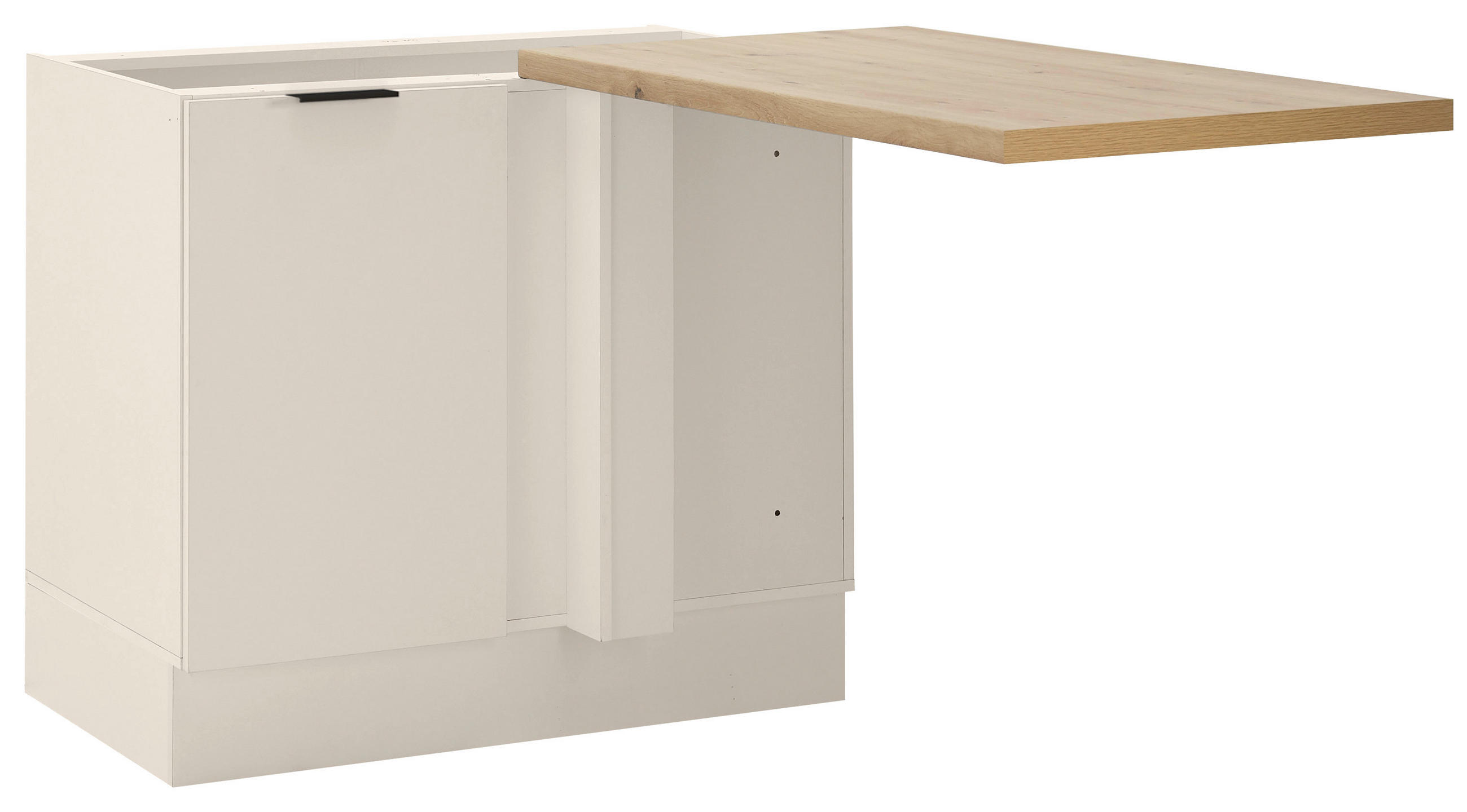 ECKUNTERSCHRANK 110/90/60 cm  - Kaschmir/Schwarz, Basics, Holzwerkstoff/Metall (110/90/60cm) - Carryhome