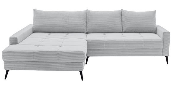 ECKSOFA  in Cord Hellgrau  173/280 cm  - Hellgrau/Schwarz, KONVENTIONELL, Textil/Metall (173/280cm) - Hom`in