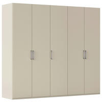 DREHTÜRENSCHRANK 251/223/61 cm,  in Champagner, 5-türig  - Edelstahlfarben/Champagner, Basics, Holzwerkstoff/Metall (251/223/61cm) - Novel