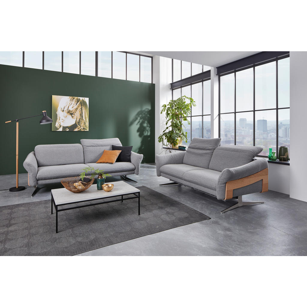 Thumbnail - Himolla 3-Sitzer-Sofa 1809, Grau, Holz, Textil, Wildeiche, 2-Sitzer, 223x81x107 cm, Blauer Engel, Goldenes M, Emas, erwe...