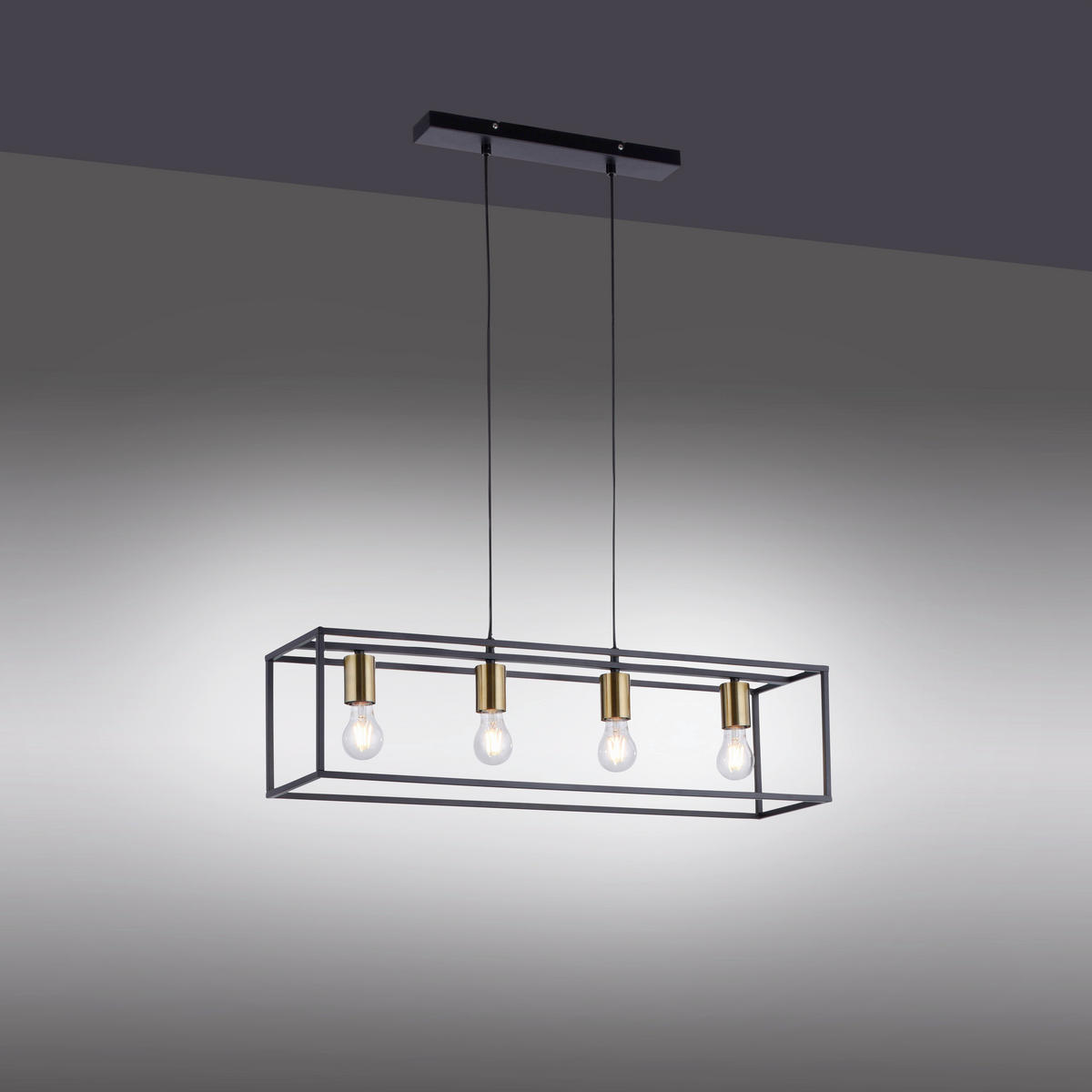 HÄNGELEUCHTE 80/20/120 cm  - Schwarz, Design, Kunststoff/Metall (80/20/120cm)