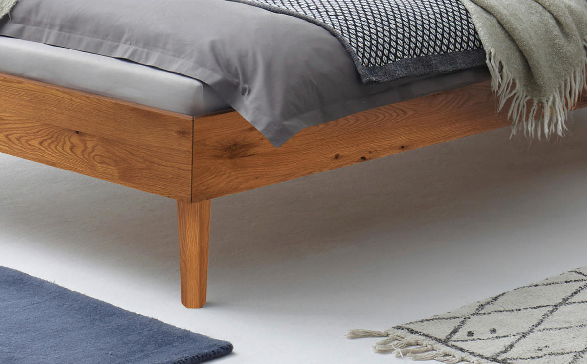 BETT 90/200 cm  in Wildeiche  - Wildeiche/Eichefarben, Natur, Holz (90/200cm) - Hasena