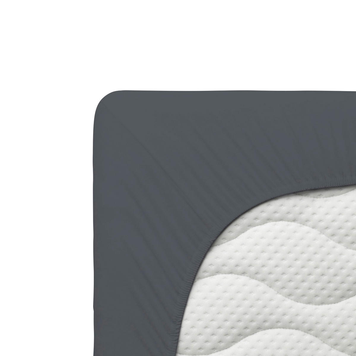 SPANNLEINTUCH 90-100/190-220 cm Jersey  - Dunkelgrau, Basics, Textil (90-100/190-220cm) - Schlafgut