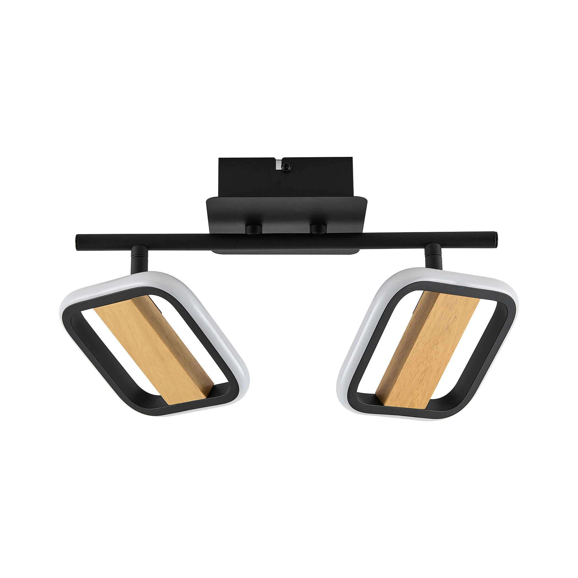 LED-STRAHLER Miriam 32/13,5/12 cm   - Eschefarben/Schwarz, Design, Holz/Kunststoff (32/13,5/12cm) - Novel