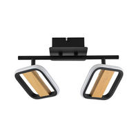 LED-STRAHLER Miriam 32/13,5/12 cm   - Eschefarben/Schwarz, Design, Holz/Kunststoff (32/13,5/12cm) - Novel