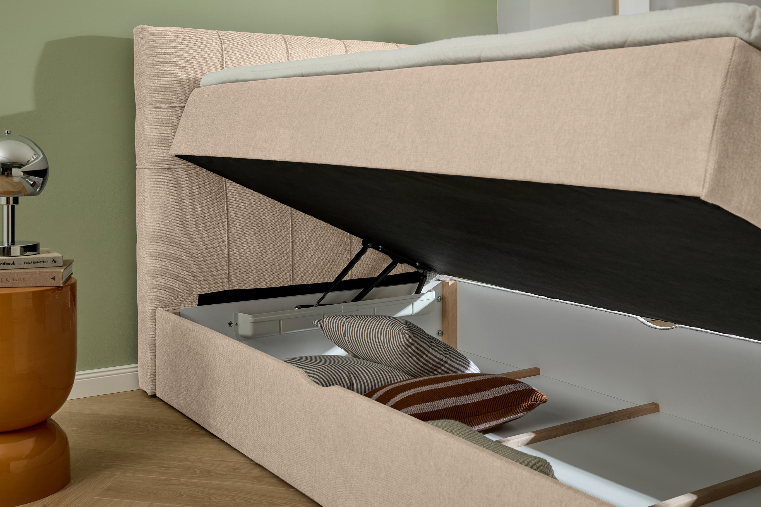 BOXBETT 100/200 cm  in Creme  - Creme/Schwarz, KONVENTIONELL, Kunststoff/Textil (100/200cm) - Boxxx
