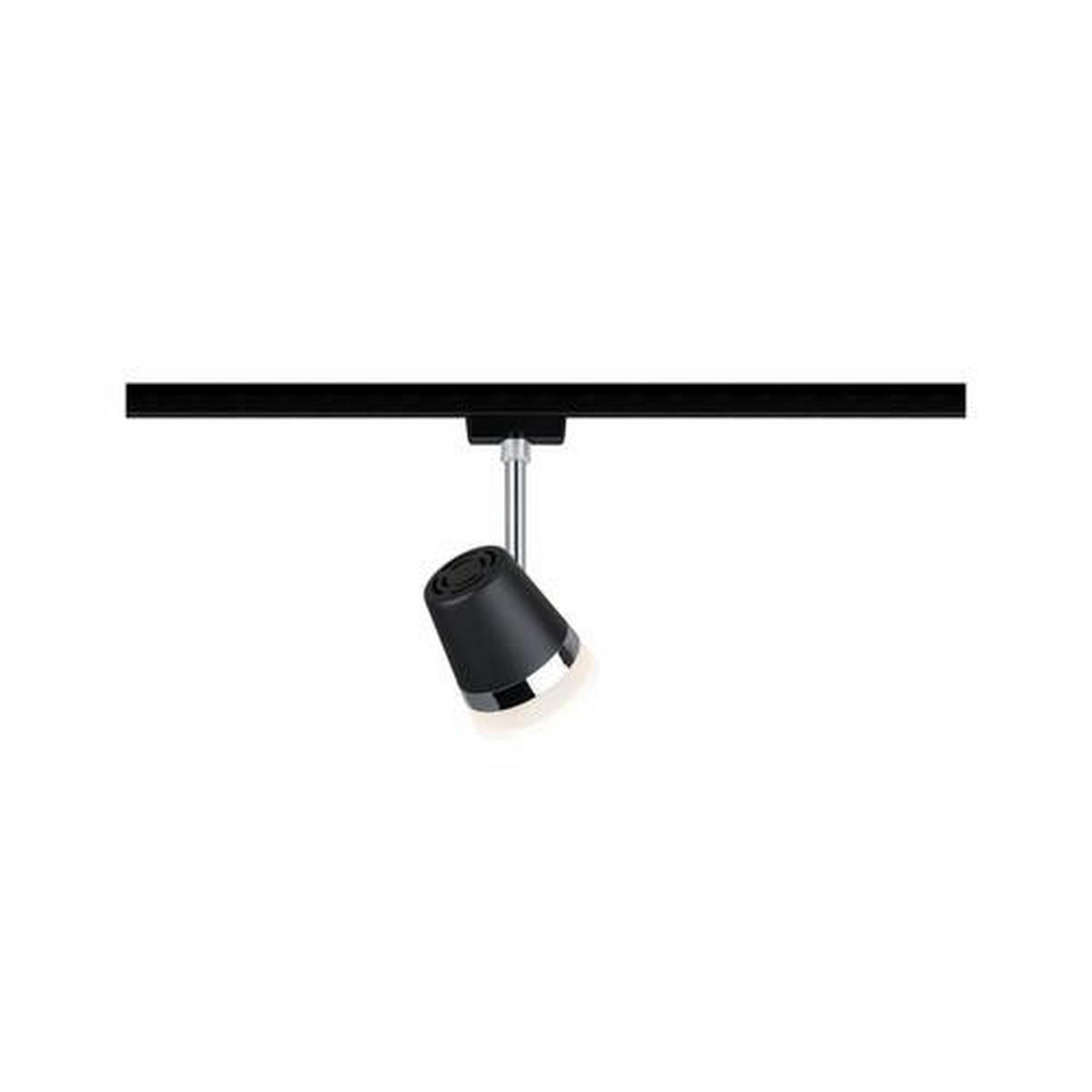 SCHIENENSYSTEM-STRAHLER - Chromfarben/Schwarz, Design, Kunststoff/Metall (18,0cm) - Paulmann
