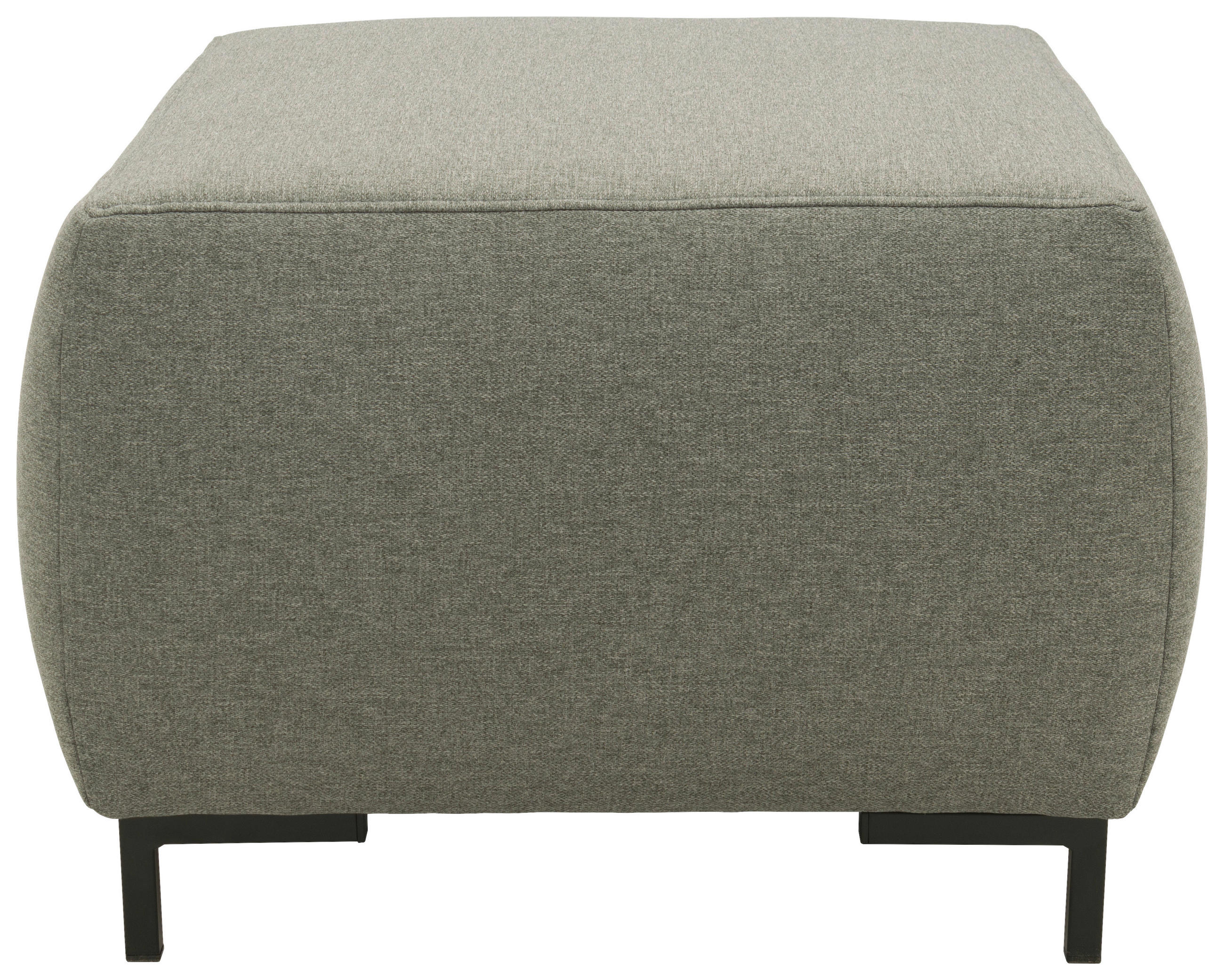 HOCKER Webstoff Graubraun - Graubraun/Schwarz, Design, Textil/Metall (88/44/68cm) - LOOKS by W.Joop