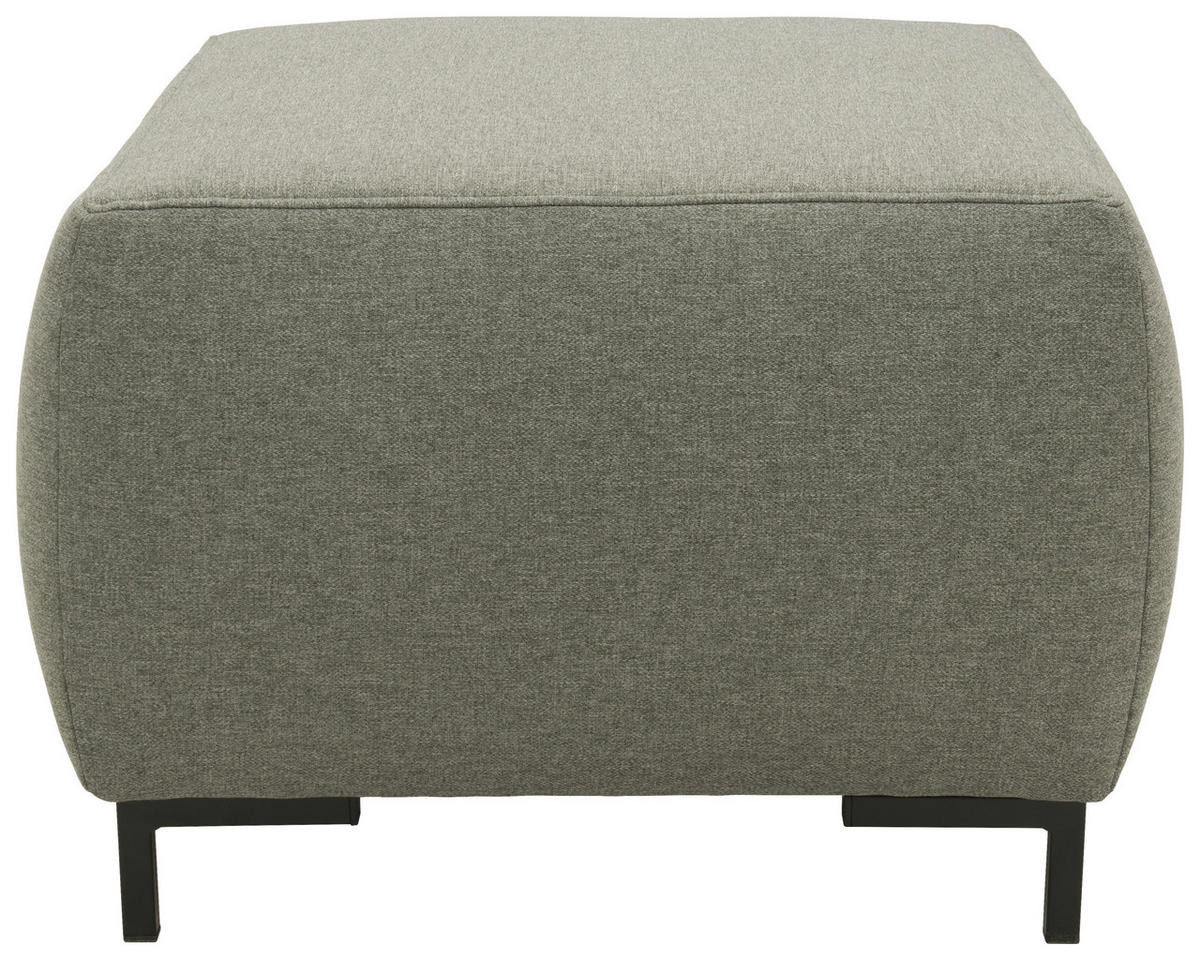 HOCKER Webstoff Graubraun  - Graubraun/Schwarz, Design, Textil/Metall (88/44/68cm) - LOOKS by W.Joop
