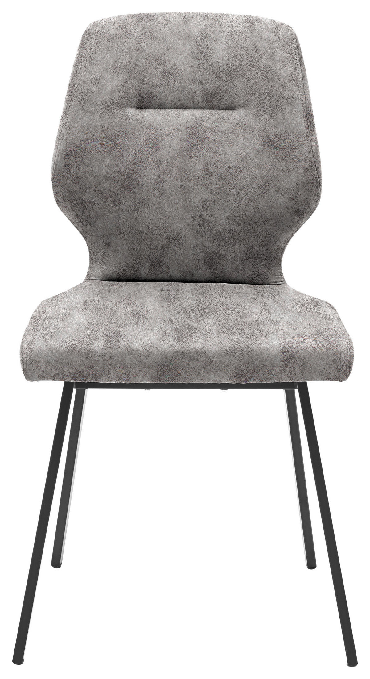 STUHL  in Stahl Mikrofaser Metall, Textil  - Schwarz/Grau, Design, Textil/Metall (46/91/57cm) - Dieter Knoll