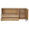 SIDEBOARD  in 182/93,6/40 cm  - Eichefarben/Schwarz, Natur, Glas/Holz (182/93,6/40cm) - Carryhome
